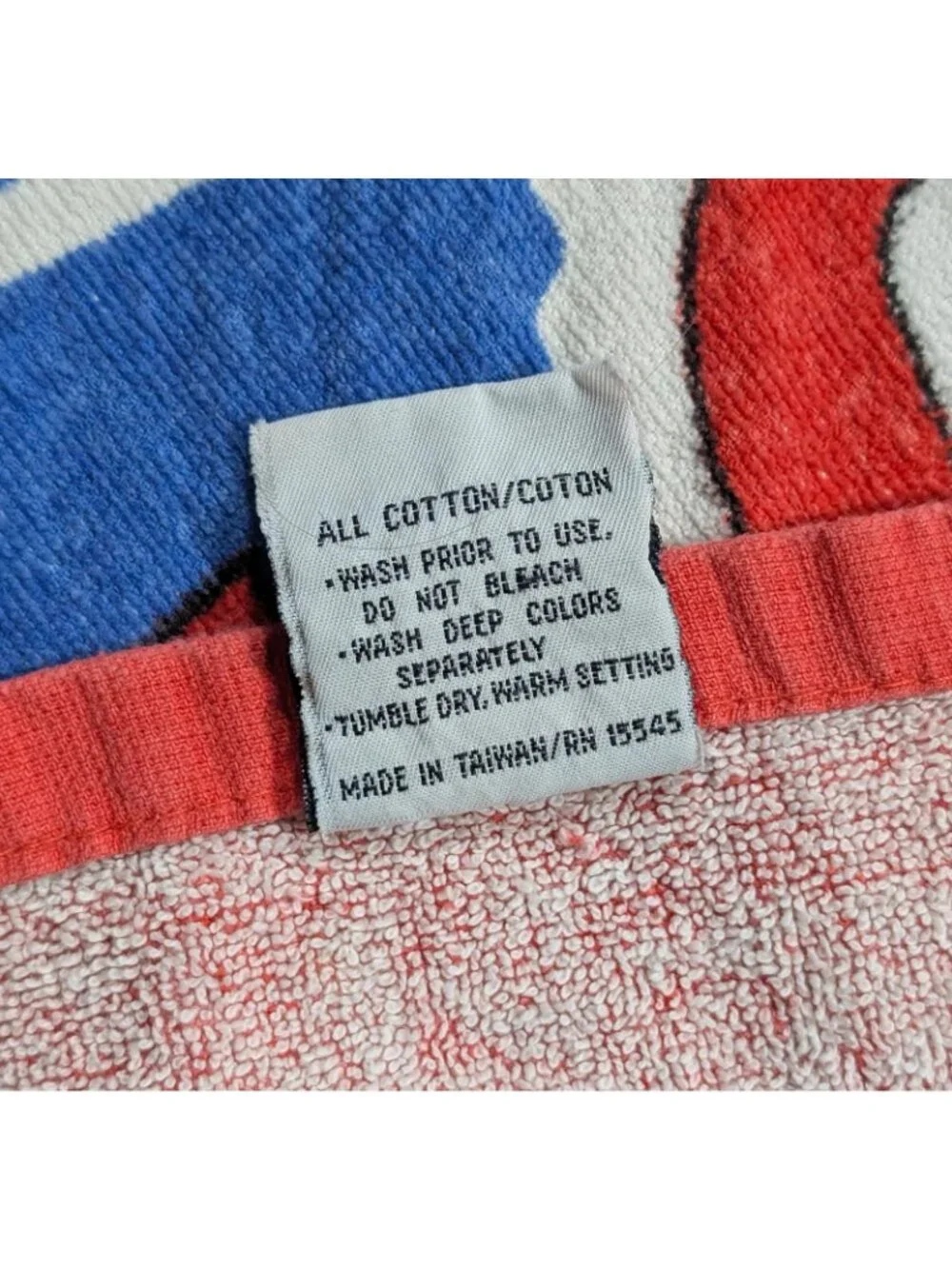 1994 World Cup USA 94 Soccer Beach Towel Vintage Sports 90s Retro Red Blue